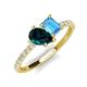 5 - Zahara 9x6 mm Pear London Blue Topaz and 7x5 mm Emerald Cut Blue Topaz 2 Stone Duo Ring 