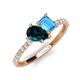 5 - Zahara 9x6 mm Pear London Blue Topaz and 7x5 mm Emerald Cut Blue Topaz 2 Stone Duo Ring 