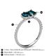 6 - Zahara 9x6 mm Pear and 7x5 mm Emerald Cut London Blue Topaz 2 Stone Duo Ring 