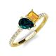 5 - Zahara 9x6 mm Pear London Blue Topaz and 7x5 mm Emerald Cut Citrine 2 Stone Duo Ring 
