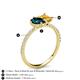 6 - Zahara 9x6 mm Pear London Blue Topaz and 7x5 mm Emerald Cut Citrine 2 Stone Duo Ring 