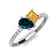 5 - Zahara 9x6 mm Pear London Blue Topaz and 7x5 mm Emerald Cut Citrine 2 Stone Duo Ring 