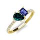 5 - Zahara 9x6 mm Pear London Blue Topaz and 7x5 mm Emerald Cut Iolite 2 Stone Duo Ring 