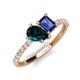 5 - Zahara 9x6 mm Pear London Blue Topaz and 7x5 mm Emerald Cut Iolite 2 Stone Duo Ring 