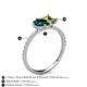 6 - Zahara 9x6 mm Pear London Blue Topaz and 7x5 mm Emerald Cut Peridot 2 Stone Duo Ring 