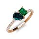 5 - Zahara 9x6 mm Pear London Blue Topaz and 7x5 mm Emerald Cut Lab Created Emerald 2 Stone Duo Ring 
