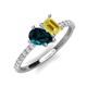 5 - Zahara 9x6 mm Pear London Blue Topaz and 7x5 mm Emerald Cut Lab Created Yellow Sapphire 2 Stone Duo Ring 