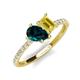 5 - Zahara 9x6 mm Pear London Blue Topaz and 7x5 mm Emerald Cut Lab Created Yellow Sapphire 2 Stone Duo Ring 