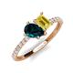 5 - Zahara 9x6 mm Pear London Blue Topaz and 7x5 mm Emerald Cut Lab Created Yellow Sapphire 2 Stone Duo Ring 