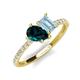 5 - Zahara 9x6 mm Pear London Blue Topaz and 7x5 mm Emerald Cut Aquamarine 2 Stone Duo Ring 