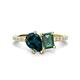 1 - Zahara 9x6 mm Pear London Blue Topaz and 7x5 mm Emerald Cut Lab Created Alexandrite 2 Stone Duo Ring 