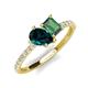 5 - Zahara 9x6 mm Pear London Blue Topaz and 7x5 mm Emerald Cut Lab Created Alexandrite 2 Stone Duo Ring 