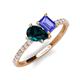 5 - Zahara 9x6 mm Pear London Blue Topaz and 7x5 mm Emerald Cut Tanzanite 2 Stone Duo Ring 