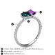 6 - Zahara 9x6 mm Pear London Blue Topaz and 7x5 mm Emerald Cut Amethyst 2 Stone Duo Ring 