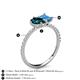 6 - Zahara 9x6 mm Pear London Blue Topaz and 7x5 mm Emerald Cut Blue Topaz 2 Stone Duo Ring 