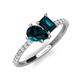 5 - Zahara 9x6 mm Pear and 7x5 mm Emerald Cut London Blue Topaz 2 Stone Duo Ring 