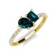 5 - Zahara 9x6 mm Pear and 7x5 mm Emerald Cut London Blue Topaz 2 Stone Duo Ring 