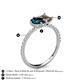 6 - Zahara 9x6 mm Pear London Blue Topaz and 7x5 mm Emerald Cut Smoky Quartz 2 Stone Duo Ring 