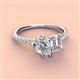 4 - Zahara 9x6 mm Pear Forever Brilliant Moissanite and IGI Certified 7x5 mm Emerald Cut Lab Grown Diamond 2 Stone Duo Ring 
