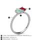 6 - Zahara 9x6 mm Pear Opal and 7x5 mm Emerald Cut Lab Created Ruby 2 Stone Duo Ring 