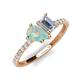5 - Zahara 9x6 mm Pear Opal and 7x5 mm Emerald Cut Forever One Moissanite 2 Stone Duo Ring 