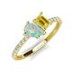5 - Zahara 9x6 mm Pear Opal and 7x5 mm Emerald Cut Lab Created Yellow Sapphire 2 Stone Duo Ring 