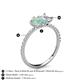 6 - Zahara 9x6 mm Pear Opal and 7x5 mm Emerald Cut White Sapphire 2 Stone Duo Ring 
