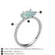 6 - Zahara 9x6 mm Pear Opal and 7x5 mm Emerald Cut Aquamarine 2 Stone Duo Ring 