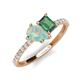 5 - Zahara 9x6 mm Pear Opal and 7x5 mm Emerald Cut Lab Created Alexandrite 2 Stone Duo Ring 