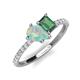 5 - Zahara 9x6 mm Pear Opal and 7x5 mm Emerald Cut Lab Created Alexandrite 2 Stone Duo Ring 