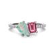1 - Zahara 9x6 mm Pear Opal and 7x5 mm Emerald Cut Pink Tourmaline 2 Stone Duo Ring 