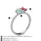 6 - Zahara 9x6 mm Pear Opal and 7x5 mm Emerald Cut Pink Tourmaline 2 Stone Duo Ring 