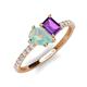 5 - Zahara 9x6 mm Pear Opal and 7x5 mm Emerald Cut Amethyst 2 Stone Duo Ring 