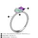 6 - Zahara 9x6 mm Pear Opal and 7x5 mm Emerald Cut Amethyst 2 Stone Duo Ring 