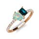 5 - Zahara 9x6 mm Pear Opal and 7x5 mm Emerald Cut London Blue Topaz 2 Stone Duo Ring 