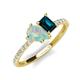 5 - Zahara 9x6 mm Pear Opal and 7x5 mm Emerald Cut London Blue Topaz 2 Stone Duo Ring 