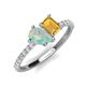 5 - Zahara 9x6 mm Pear Opal and 7x5 mm Emerald Cut Citrine 2 Stone Duo Ring 