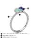 6 - Zahara 9x6 mm Pear Opal and 7x5 mm Emerald Cut Iolite 2 Stone Duo Ring 