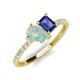 5 - Zahara 9x6 mm Pear Opal and 7x5 mm Emerald Cut Iolite 2 Stone Duo Ring 