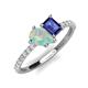 5 - Zahara 9x6 mm Pear Opal and 7x5 mm Emerald Cut Iolite 2 Stone Duo Ring 