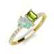 5 - Zahara 9x6 mm Pear Opal and 7x5 mm Emerald Cut Peridot 2 Stone Duo Ring 