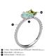 6 - Zahara 9x6 mm Pear Opal and 7x5 mm Emerald Cut Peridot 2 Stone Duo Ring 