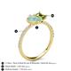6 - Zahara 9x6 mm Pear Opal and 7x5 mm Emerald Cut Peridot 2 Stone Duo Ring 