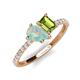 5 - Zahara 9x6 mm Pear Opal and 7x5 mm Emerald Cut Peridot 2 Stone Duo Ring 