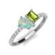 5 - Zahara 9x6 mm Pear Opal and 7x5 mm Emerald Cut Peridot 2 Stone Duo Ring 