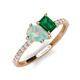 5 - Zahara 9x6 mm Pear Opal and 7x5 mm Emerald Cut Lab Created Emerald 2 Stone Duo Ring 