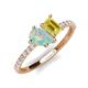 5 - Zahara 9x6 mm Pear Opal and 7x5 mm Emerald Cut Lab Created Yellow Sapphire 2 Stone Duo Ring 