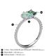 6 - Zahara 9x6 mm Pear Opal and 7x5 mm Emerald Cut Lab Created Alexandrite 2 Stone Duo Ring 