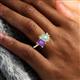 3 - Zahara 9x6 mm Pear Opal and 7x5 mm Emerald Cut Amethyst 2 Stone Duo Ring 