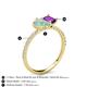 6 - Zahara 9x6 mm Pear Opal and 7x5 mm Emerald Cut Amethyst 2 Stone Duo Ring 